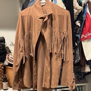 12th Tribe Tan Fringe Jacket